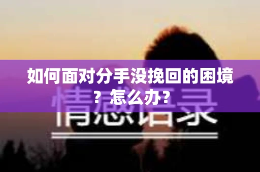 如何面对分手没挽回的困境？怎么办？