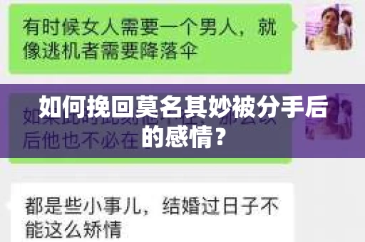 如何挽回莫名其妙被分手后的感情? 如何挽回莫名其妙被分手后的感情?