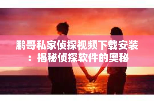 鹏哥私家侦探视频下载安装：揭秘侦探软件的奥秘