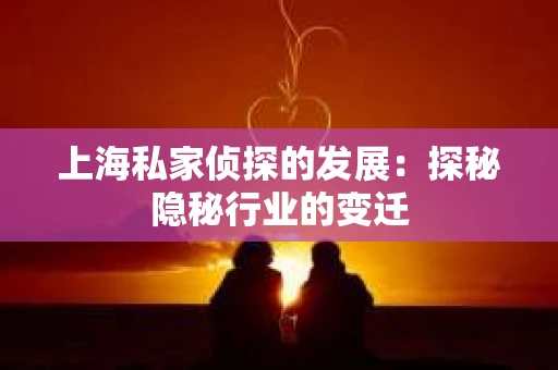 上海私家侦探的发展：探秘隐秘行业的变迁