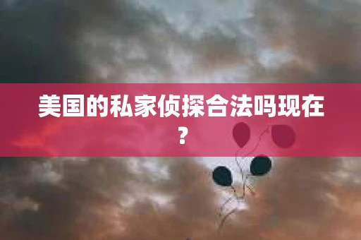 美国的私家侦探合法吗现在？