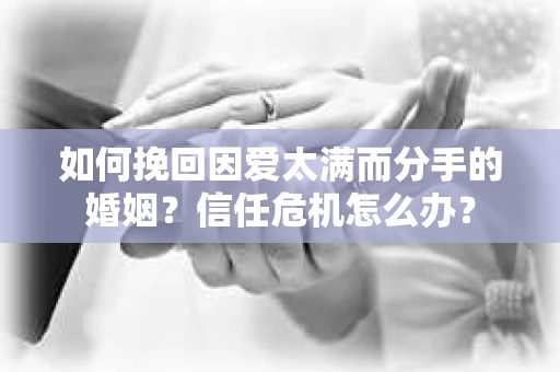 如何挽回因爱太满而分手的婚姻?信任危机怎么办? 如何挽回因爱太满而分手的婚姻?信任危机怎么办?