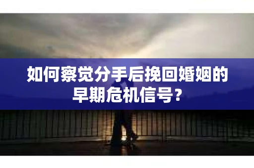 如何察觉分手后挽回婚姻的早期危机信号？
