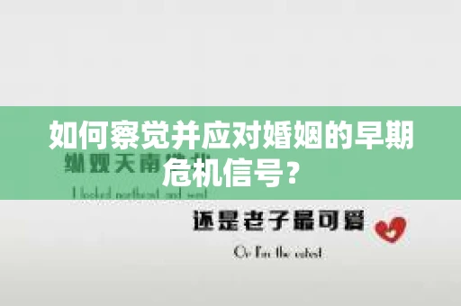如何察觉并应对婚姻的早期危机信号? 如何察觉并应对婚姻的早期危机信号?